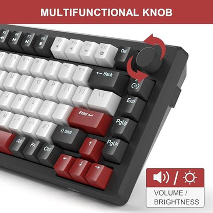 Gaming Keyboard: MageGee 75 Mechanical Compact Blue Backlit – Close-up Detail