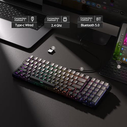 Keyboard MageGee: MageGee LIGHT100 Wireless Creamy – Side View