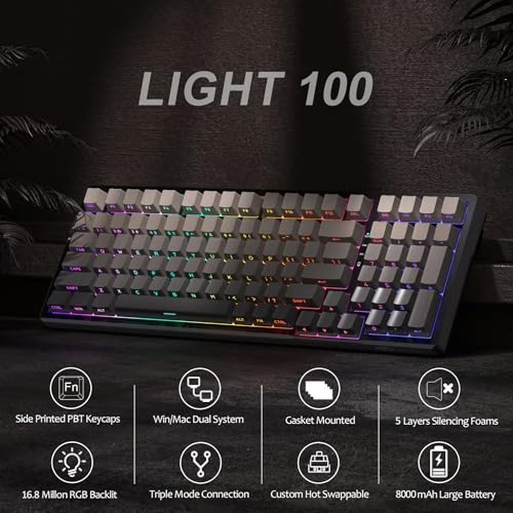Keyboard MageGee: MageGee LIGHT100 Wireless Creamy – Close-up Detail