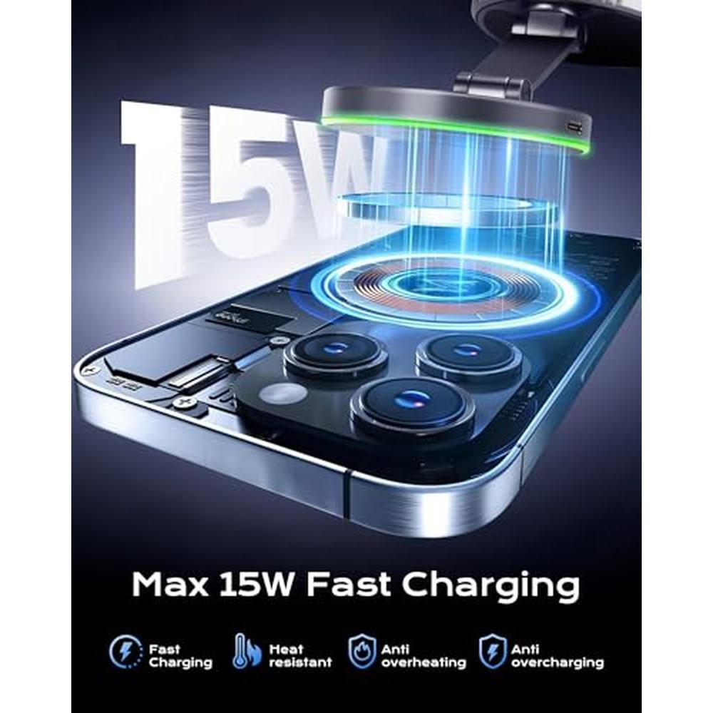 Magnetic Phone Charging Holder Mount for Car – Side View