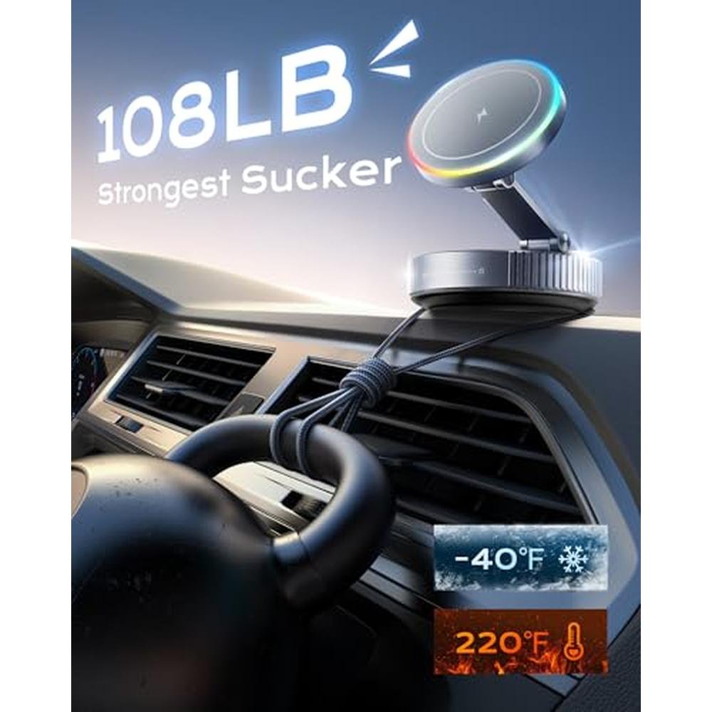 Magnetic Phone Charging Holder Mount for Car – Close-up Detail