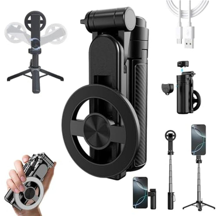 Magnetic Selfie Stick: 4-in-1 Multifunctional Tripod Stand – Front View