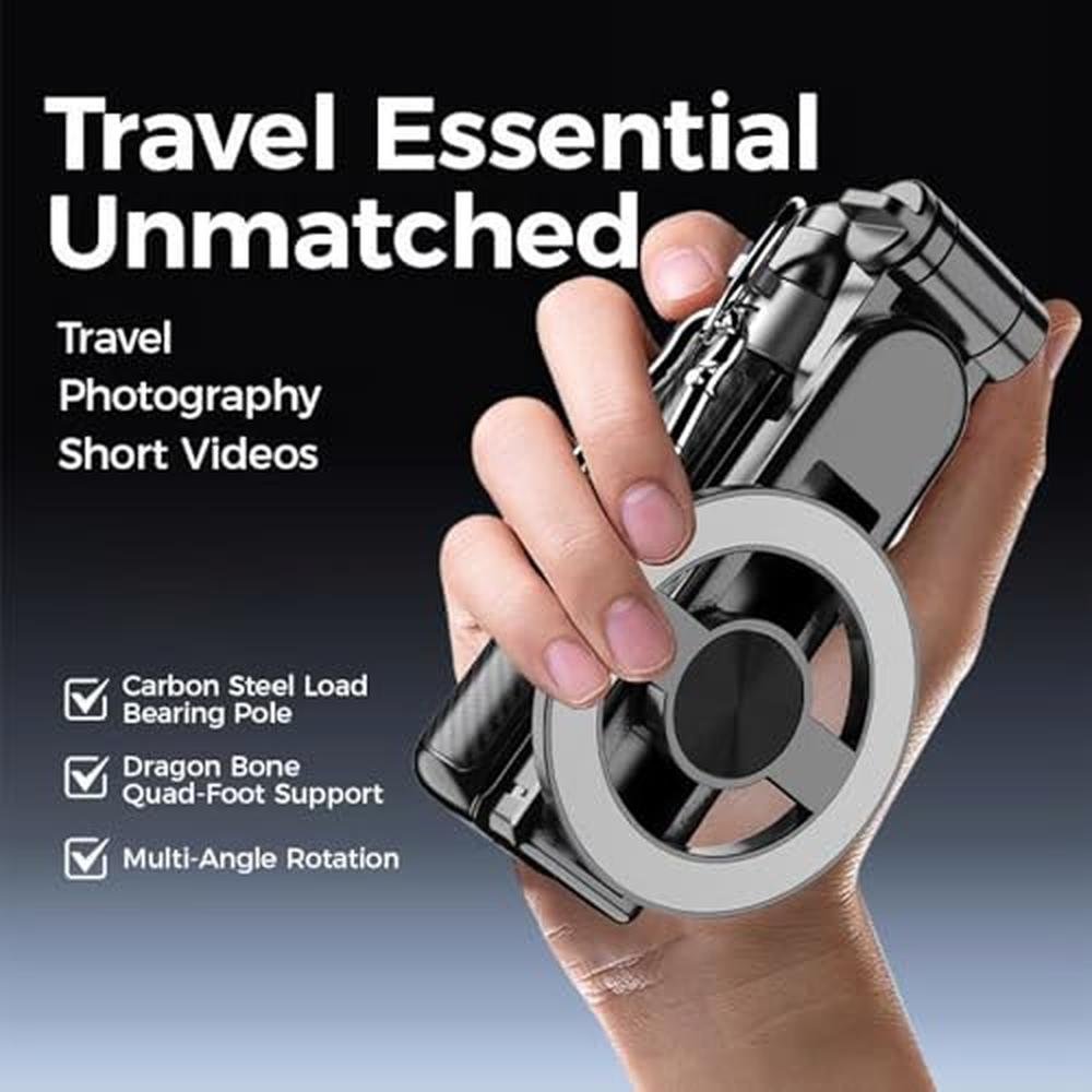 Magnetic Selfie Stick: 4-in-1 Multifunctional Tripod Stand – Side View