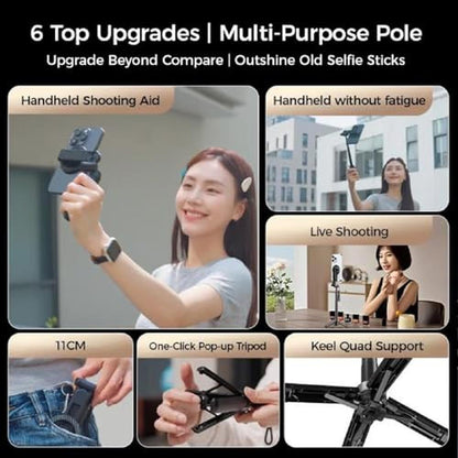 Magnetic Selfie Stick: 4-in-1 Multifunctional Tripod Stand – In Use