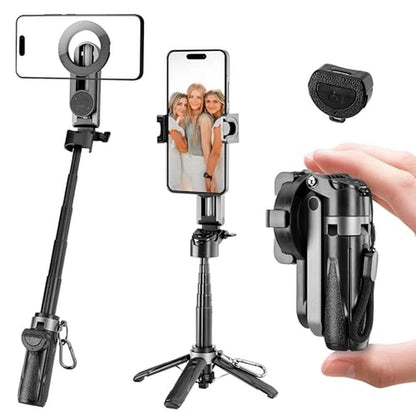 Phone Magnetic Tripod: 2-in-1 Magsafe Stand Clip – Front View