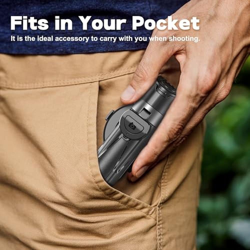 Phone Grip: Magnetic Tripod 4-in-1 Mini Phone Grip with – Side View