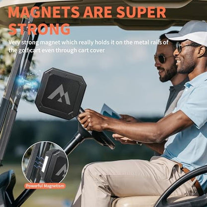 Golf Cart Speaker: MAGOLFIN IPX7 Magnetic Bluetooth Speaker – Close-up Detail