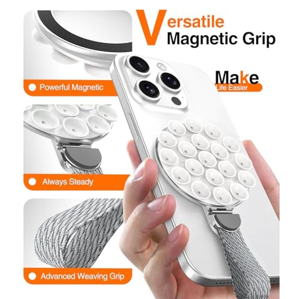 Grip Phone: MagSuction Grip Magnetic Phone Grip Holder for – Side View