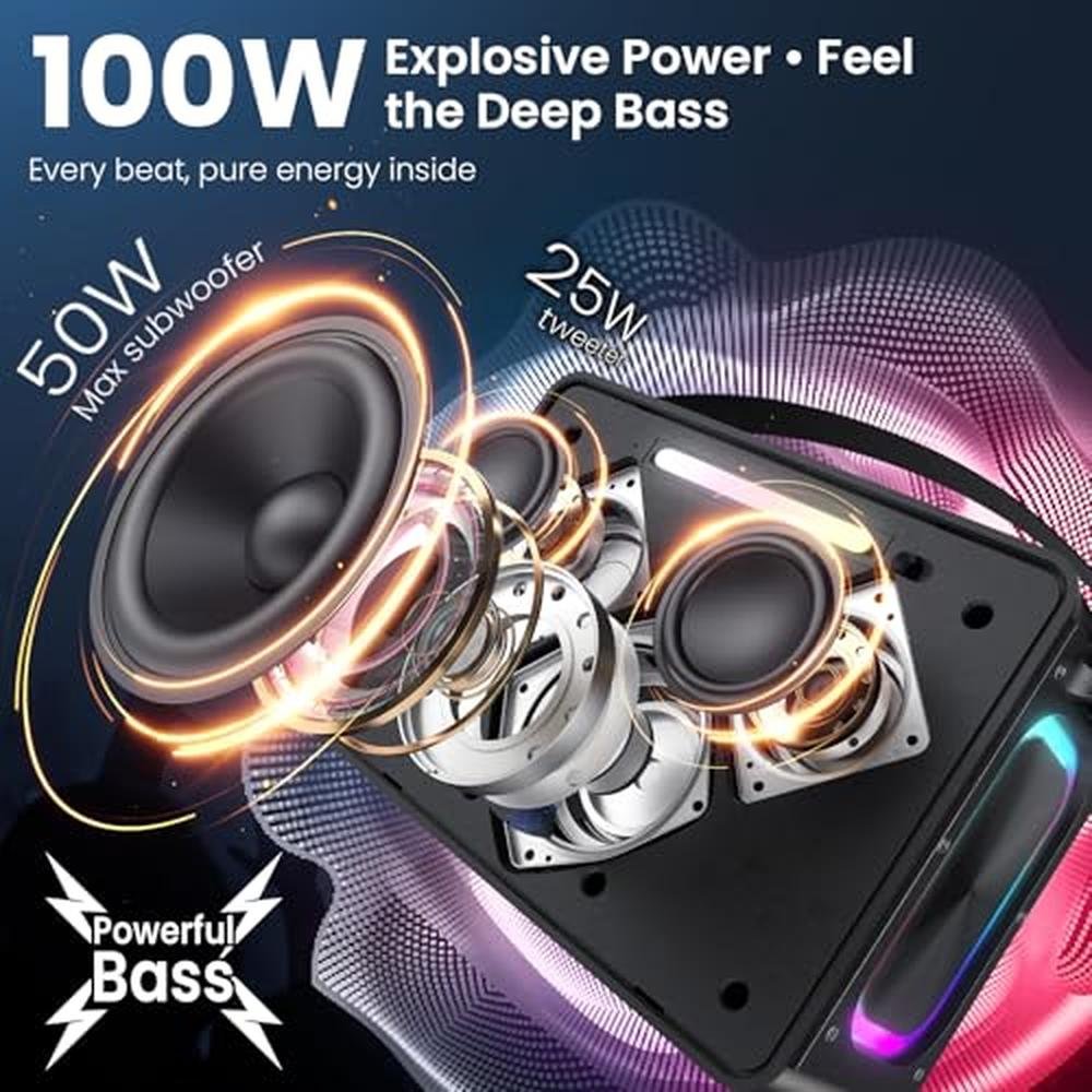 Maidsonic 100W Peak Bluetooth Speaker – Side View
