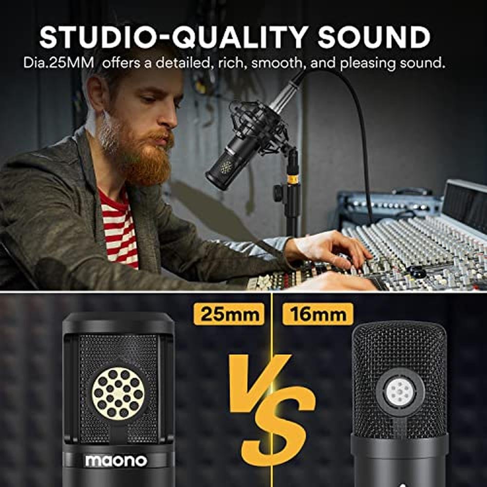 Condenser Studio: MAONO AU-PM325T Professional Cardioid – Close-up Detail