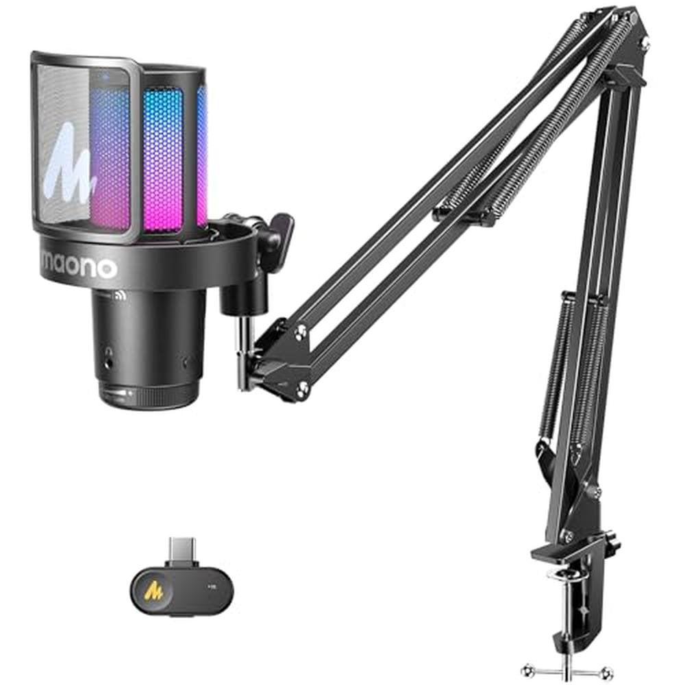 Condenser Mic: MAONO DGM20W Wireless Gaming Microphone – Front View