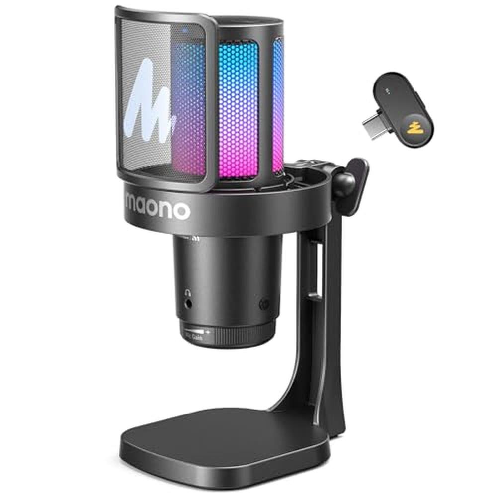 Mic Maono: MAONO DGM20W Wireless Condenser Microphone – Front View