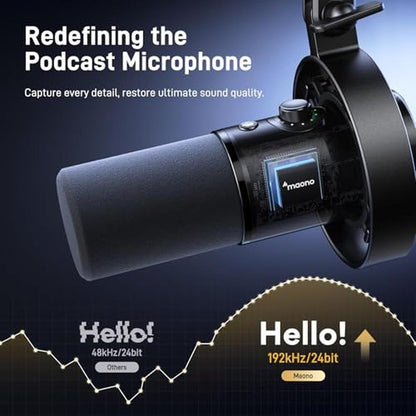 MAONO Dynamic Microphone-XLR USB Podcast Recording Mic: for – Close-up Detail