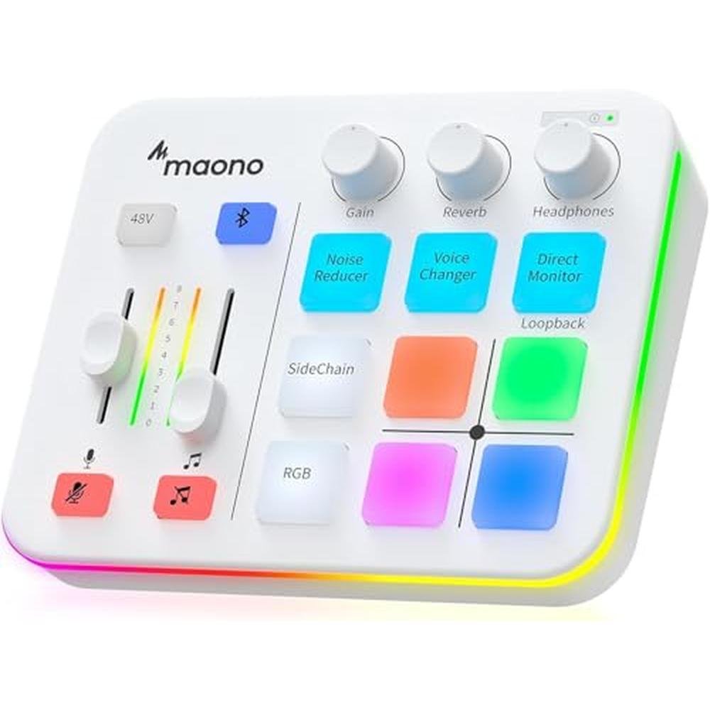 Gaming Audio: MAONO MAONOCaster G1 Neo White – Front View