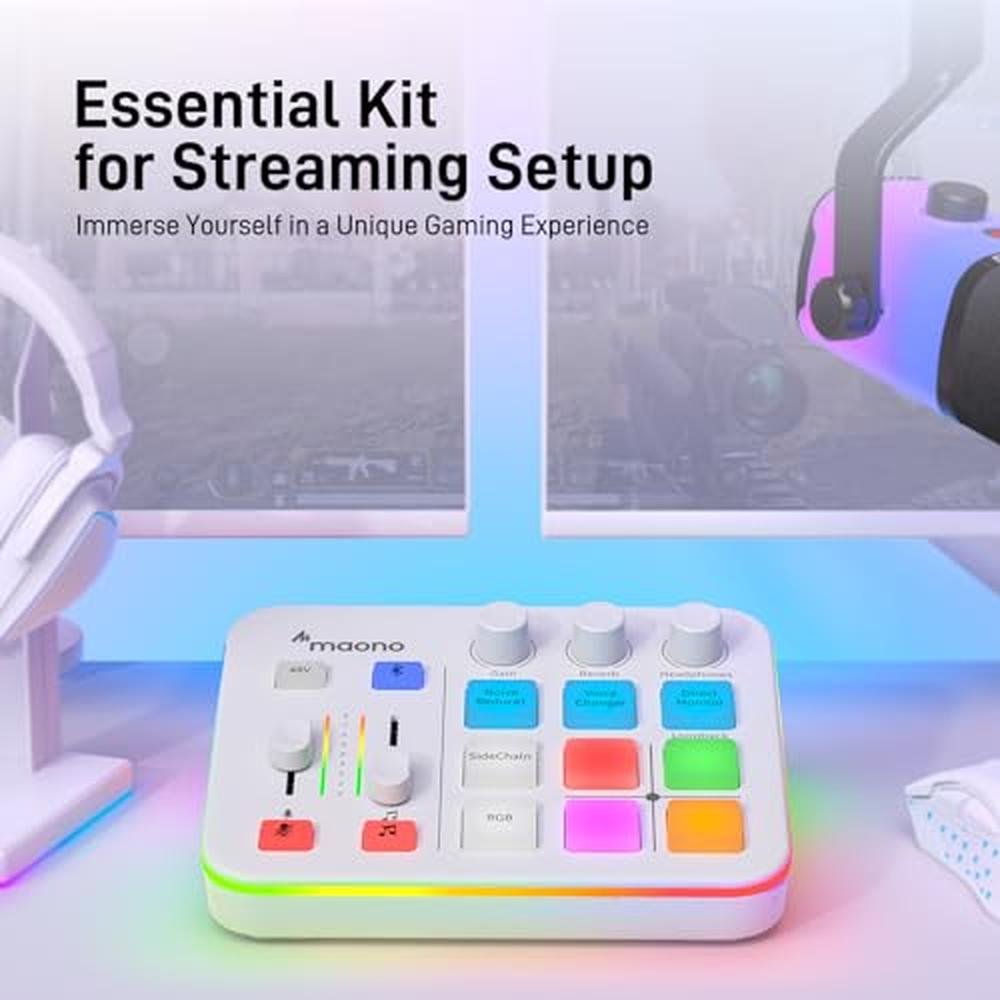 Gaming Audio: MAONO MAONOCaster G1 Neo White – Side View