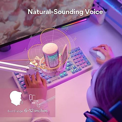 MAONO Gaming USB Microphone: DGM20S Pink – Close-up Detail