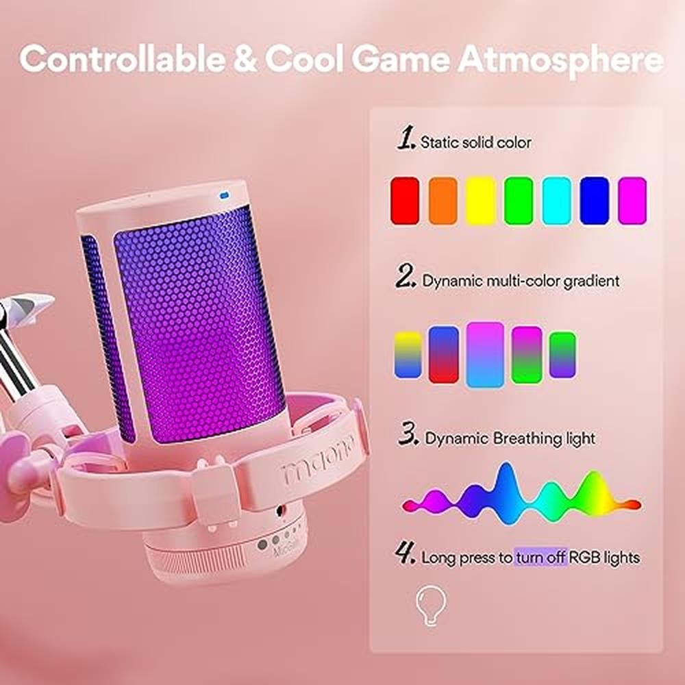 MAONO Gaming USB Microphone: DGM20S Pink – In Use