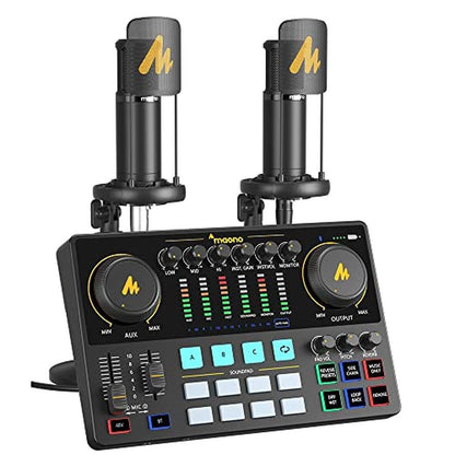 Podcast Mic: MAONO MaonoCaster AME2 Duo Premium Podcast – Front View