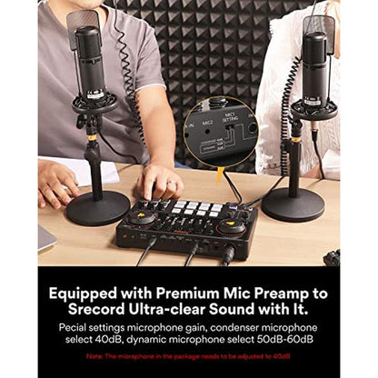 Podcast Mic: MAONO MaonoCaster AME2 Duo Premium Podcast – Close-up Detail