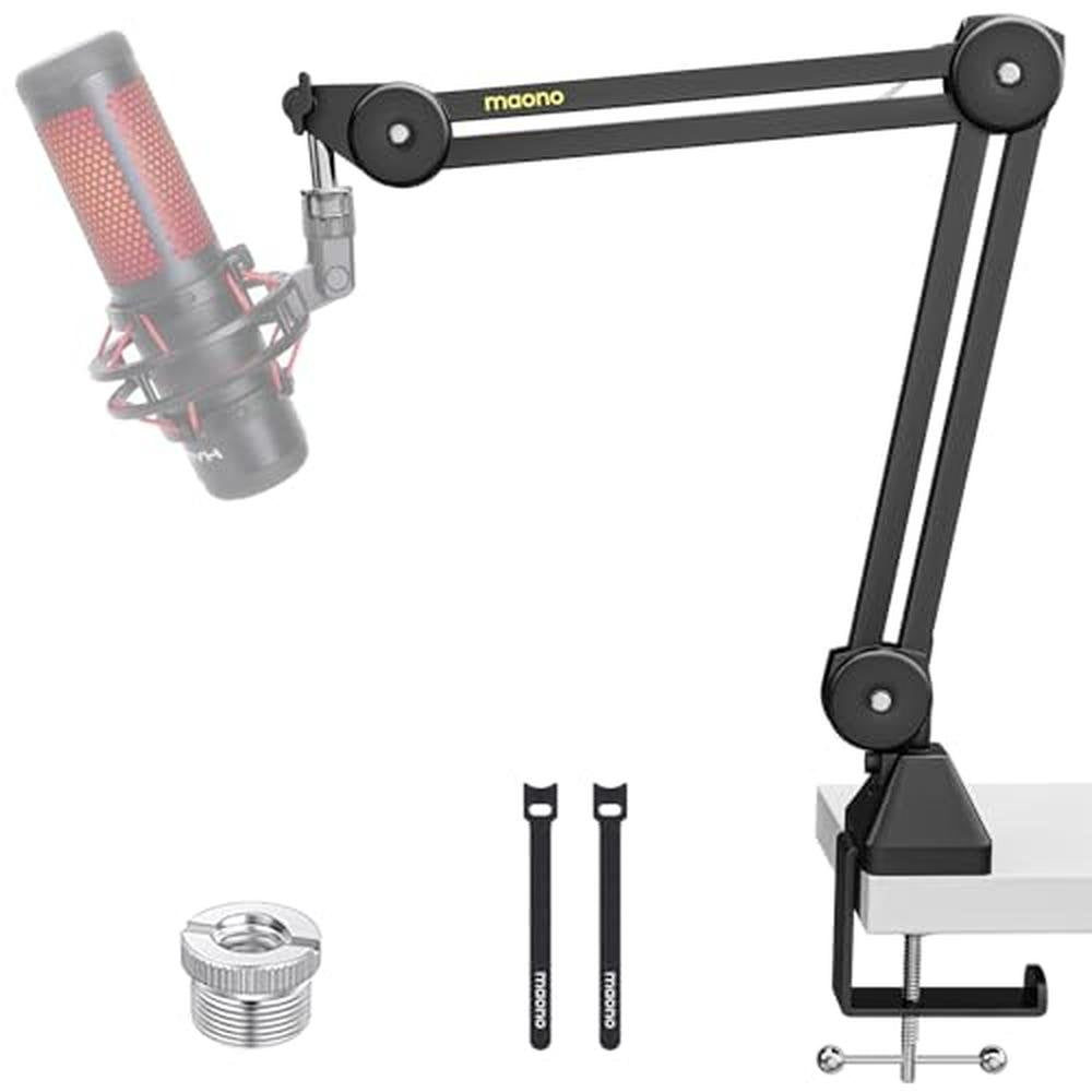 MAONO Microphone Boom Arm: Heavy-Duty Adjustable Metal – Front View