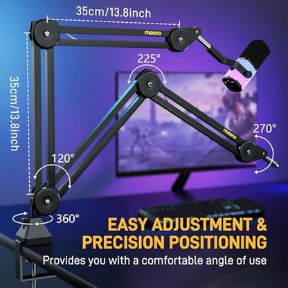 MAONO Microphone Boom Arm: Heavy-Duty Adjustable Metal – Packaging