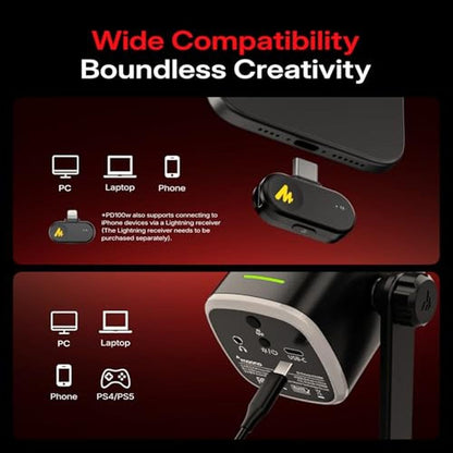 Mic MAONO PD100W: MAONO Wireless Dynamic Microphone – Close-up Detail