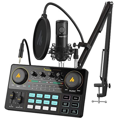 Podcast Maono: Maono AU-AM200-S6 Black Maonocaster Lite – Front View
