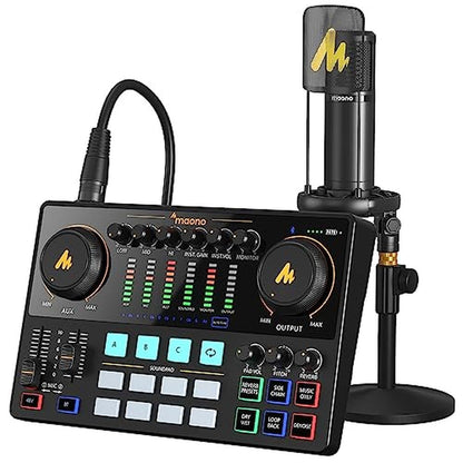 Podcast Maono: MAONO MaonoCaster Audio Interface with XLR – Front View