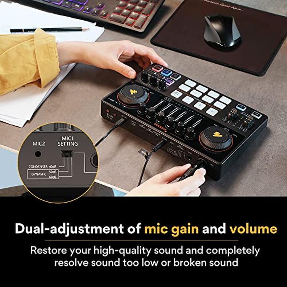 Podcast Maono: MAONO MaonoCaster Audio Interface with XLR – Close-up Detail
