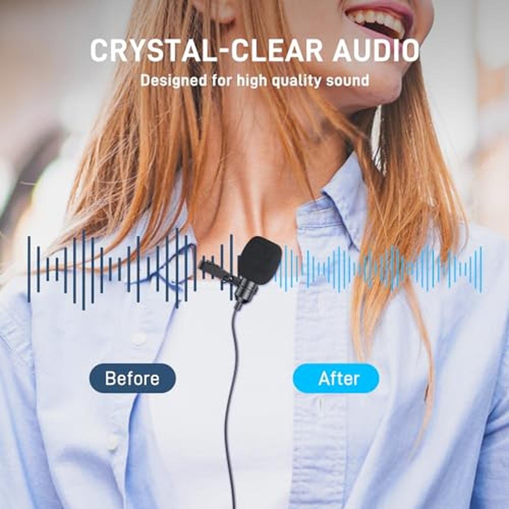 MAONO USB C Lavalier Microphone – Side View