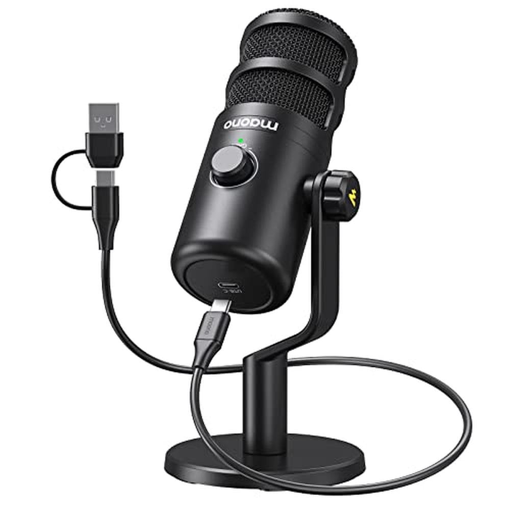 MAONO USB Dynamic Microphone: Podcast Recording Microphone – Front View
