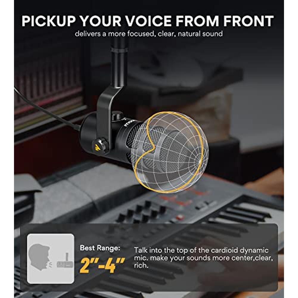 MAONO USB Dynamic Microphone: Podcast Recording Microphone – Close-up Detail