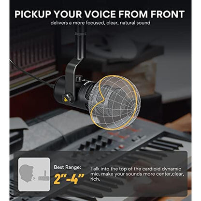 MAONO USB Dynamic Microphone: Podcast Recording Microphone – Close-up Detail