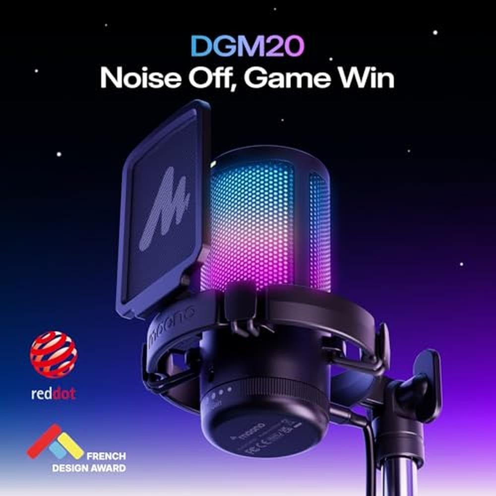 MAONO USB Gaming Microphone: DGM20 Condenser Mic with RGB – Side View
