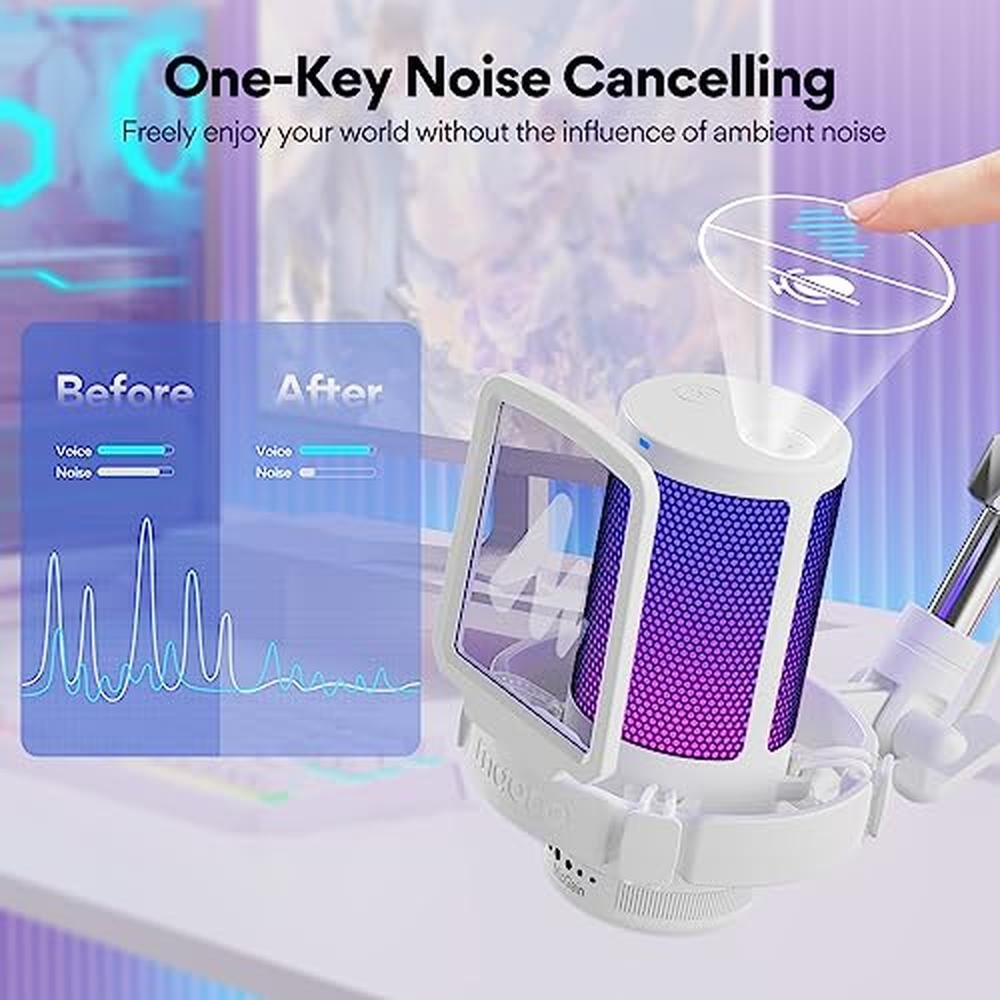 Mic MAONO: MAONO DGM20S USB Gaming Microphone with Noise – Side View
