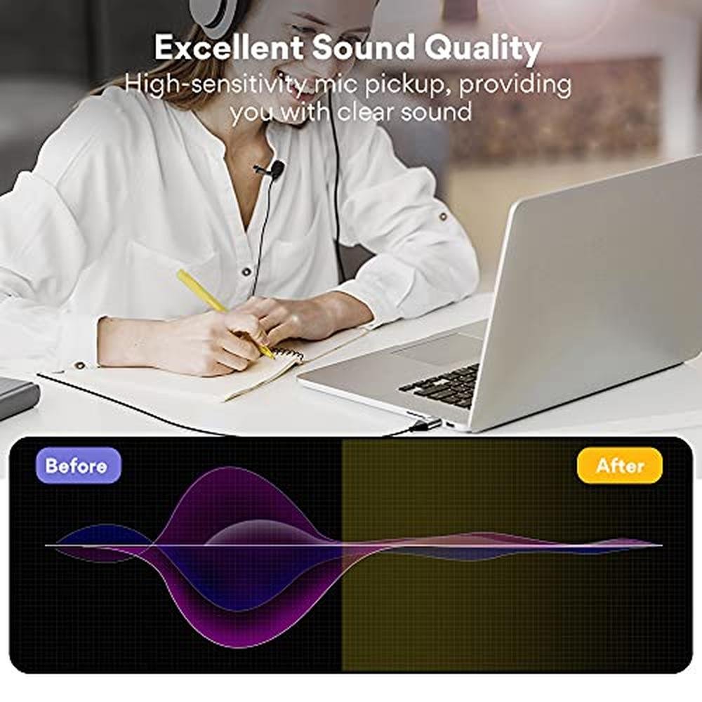 Maono Lavalier Microphone: Maono AU-100 High-End – Side View