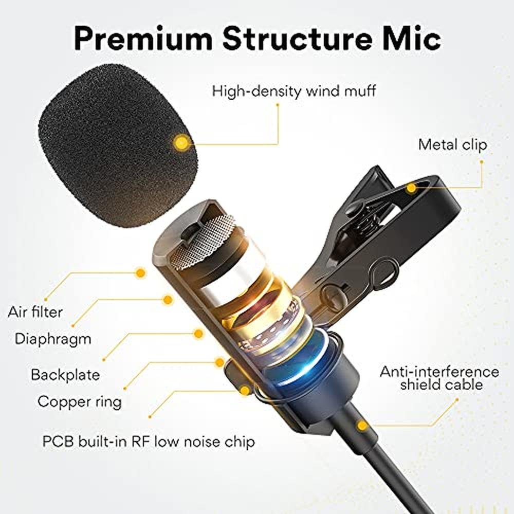 Maono Lavalier Microphone: Maono AU-100 High-End – Close-up Detail
