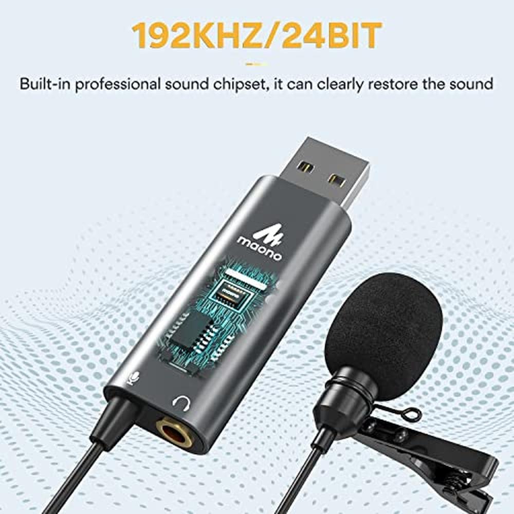 MAONO USB Lavalier Microphone – Close-up Detail