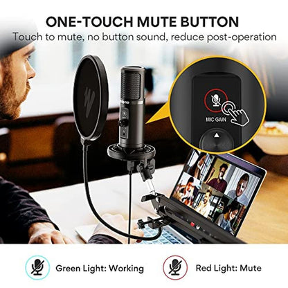 MAONO USB Microphone: Professional Computer Condenser Mic – Close-up Detail