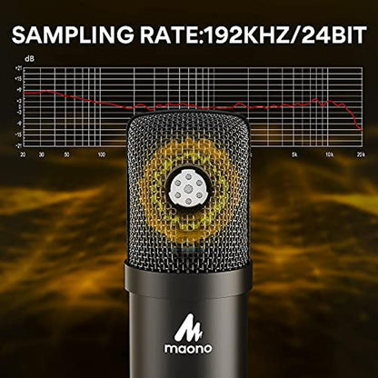MAONO USB Microphone Kit 192KHZ/24BIT AU-A04T PC Condenser – Side View