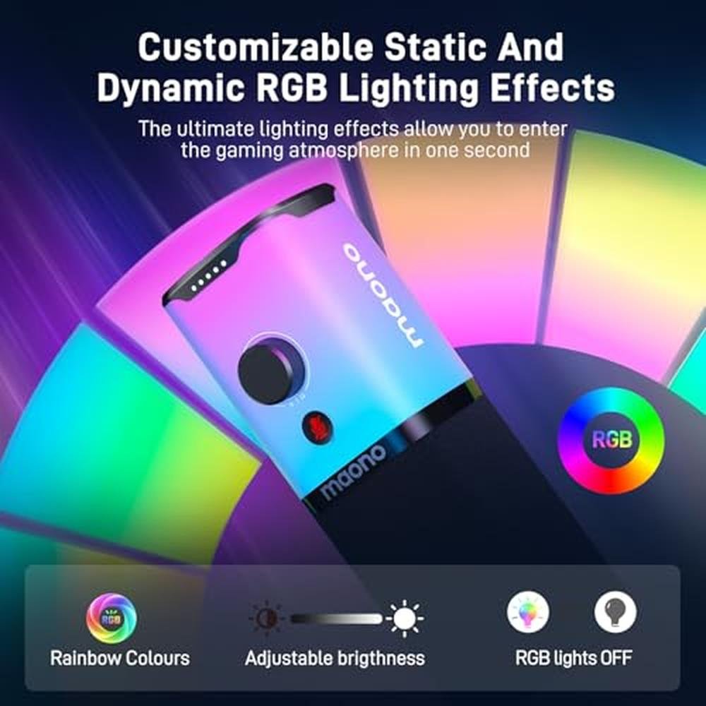 MAONO PD100X RGB Mic for PC: Dynamic Microphone with Mute – In Use