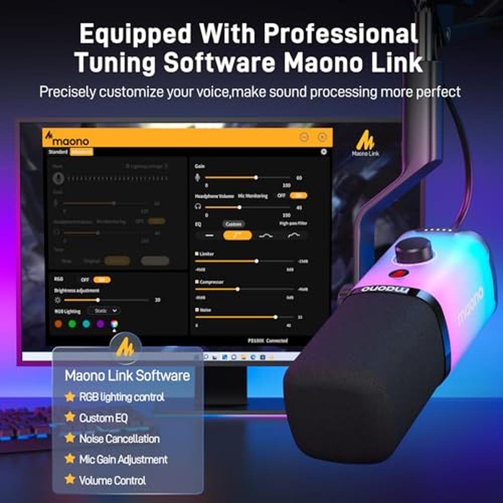 MAONO PD100X RGB Mic for PC: Dynamic Microphone with Mute – Packaging
