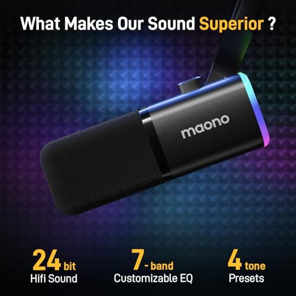 MAONO USB/XLR Podcasting Microphone for PC – In Use