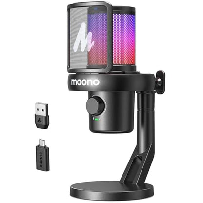 Mic Maono: Maono DM40 Wireless Microphone for PC Gaming and – Front View