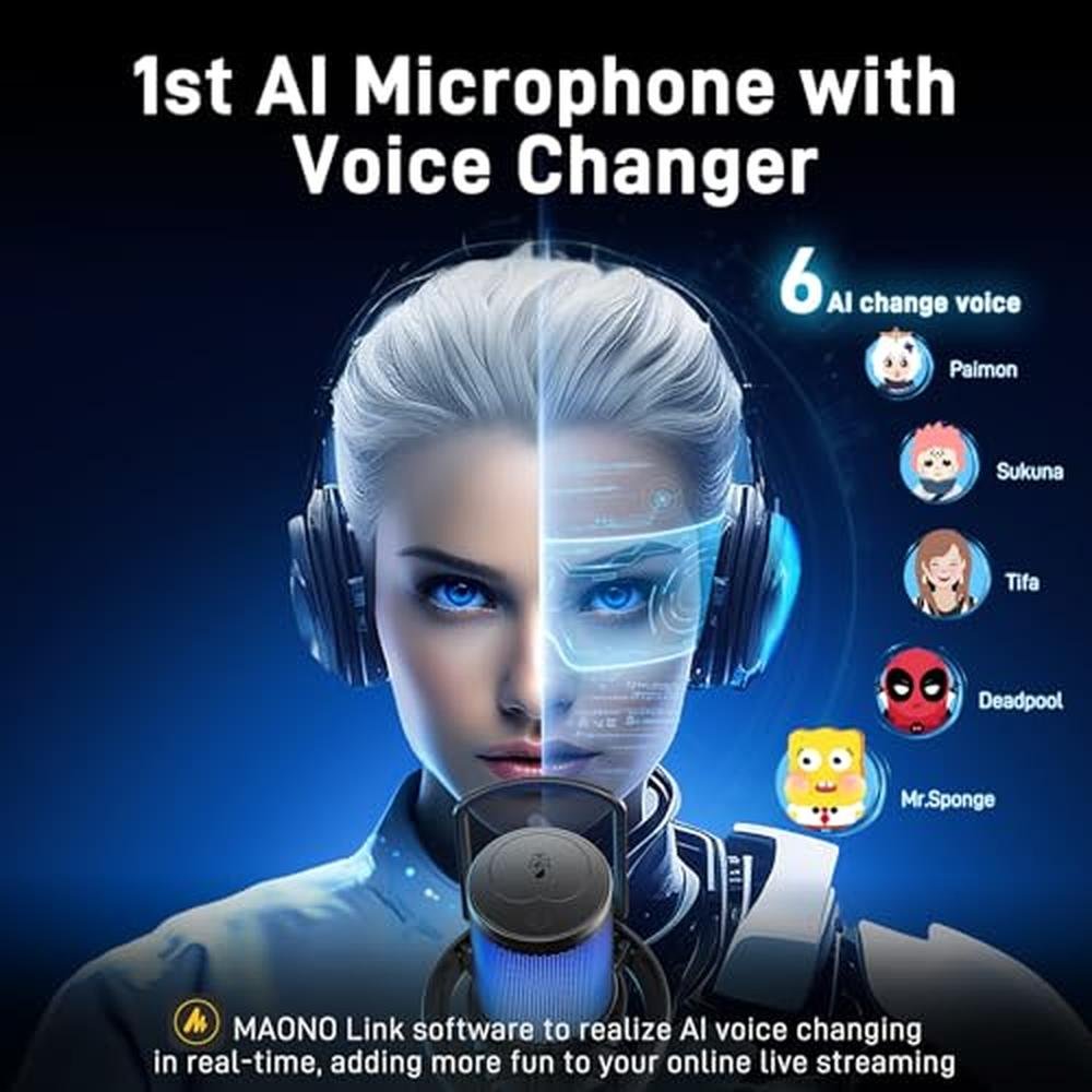 Mic Maono: Maono DM40 Wireless Microphone for PC Gaming and – Close-up Detail