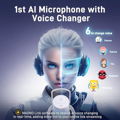 MAONO Wireless Microphone: DM40 6-Mode AI Voice Changer – Close-up Detail