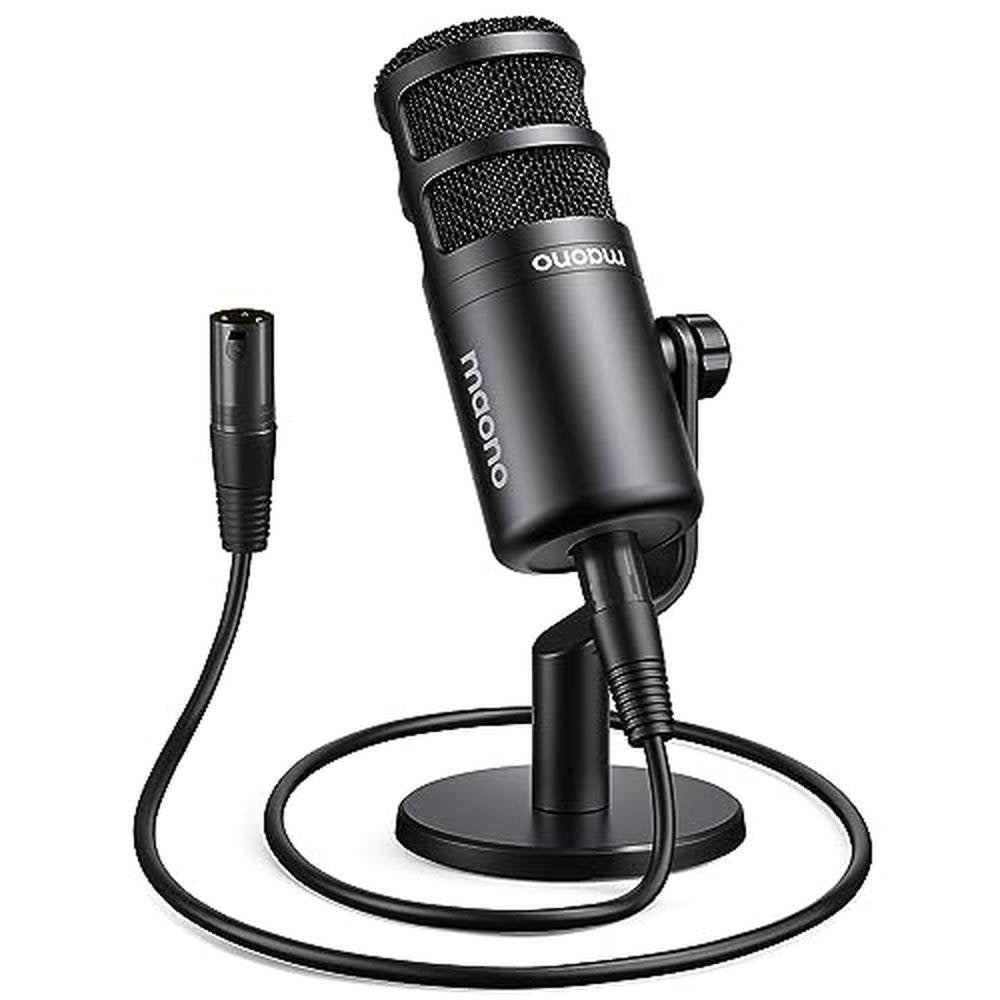 MAONO XLR Podcast Microphone: Cardioid Studio Dynamic Metal – Front View