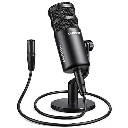 MAONO XLR Podcast Microphone: Cardioid Studio Dynamic Metal – Front View