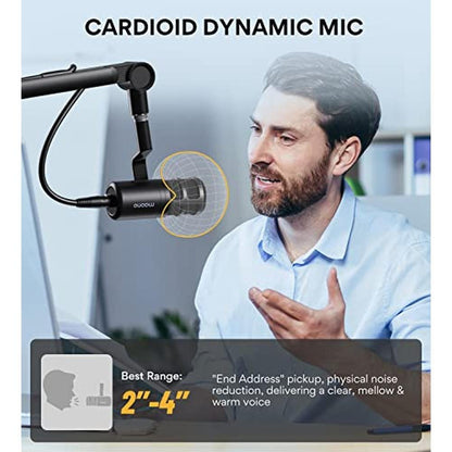 MAONO XLR Podcast Microphone: Cardioid Studio Dynamic Metal – In Use