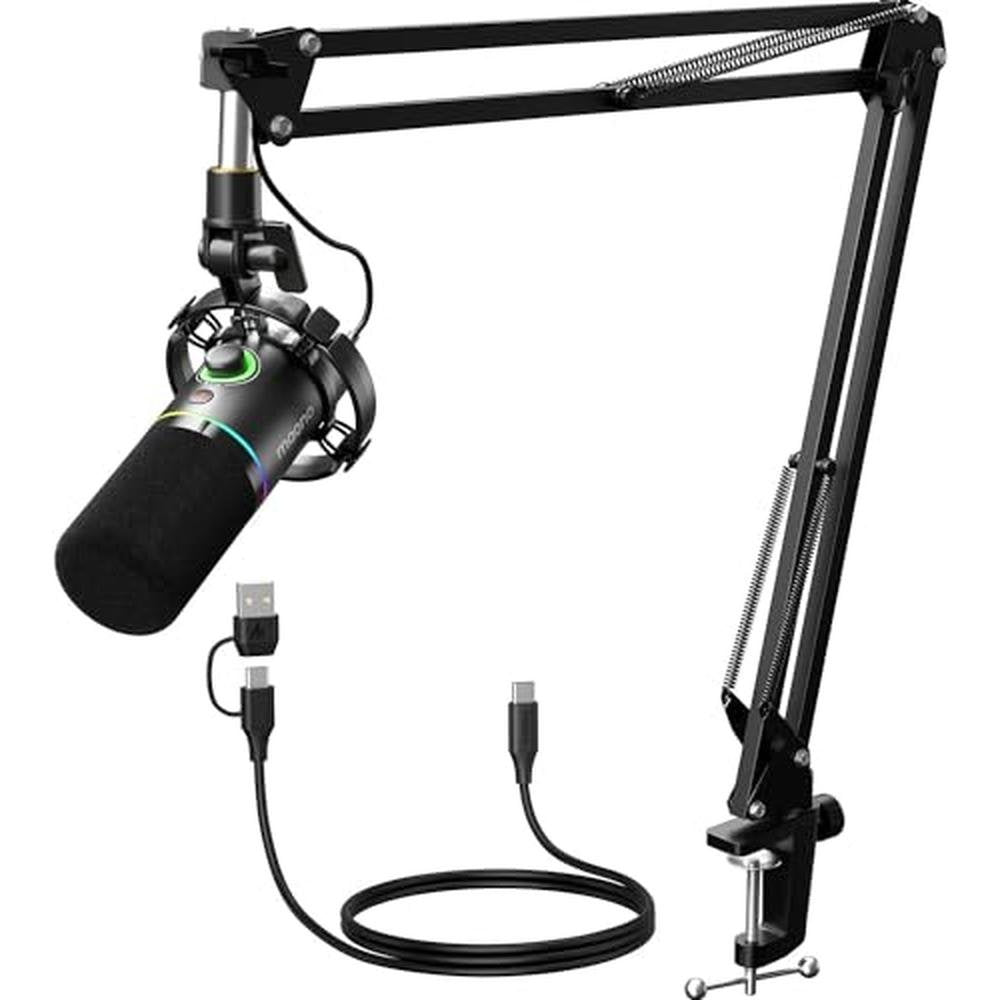 Maono XLR: Maono PD200XS Dynamic Microphone Kit with RGB – Front View